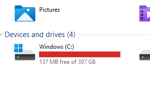 low hard drive - solid state disk space Low hard drive or solid state disk space