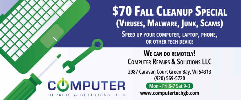 $70 Fall Cleanup Special Computer Repairs & Solutions LLC